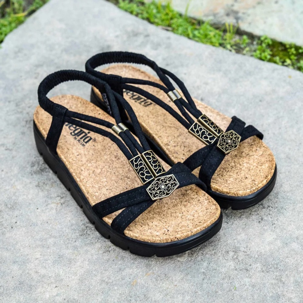 Alegria Casual Black Roz Adjustable Sandal SZ 36 NIB New in Box